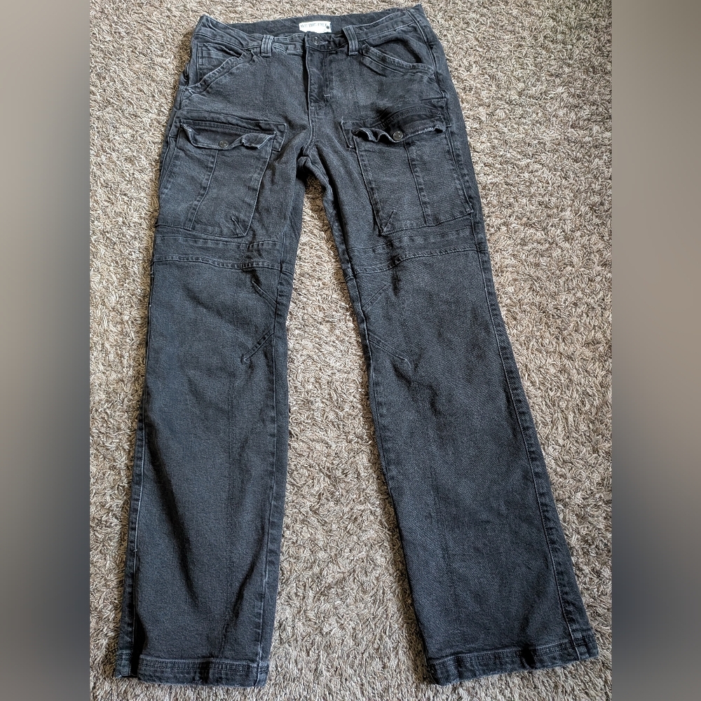 We The Free Black Dream Maker Mid Rise Boot Cut 32" Cargo Jeans 31